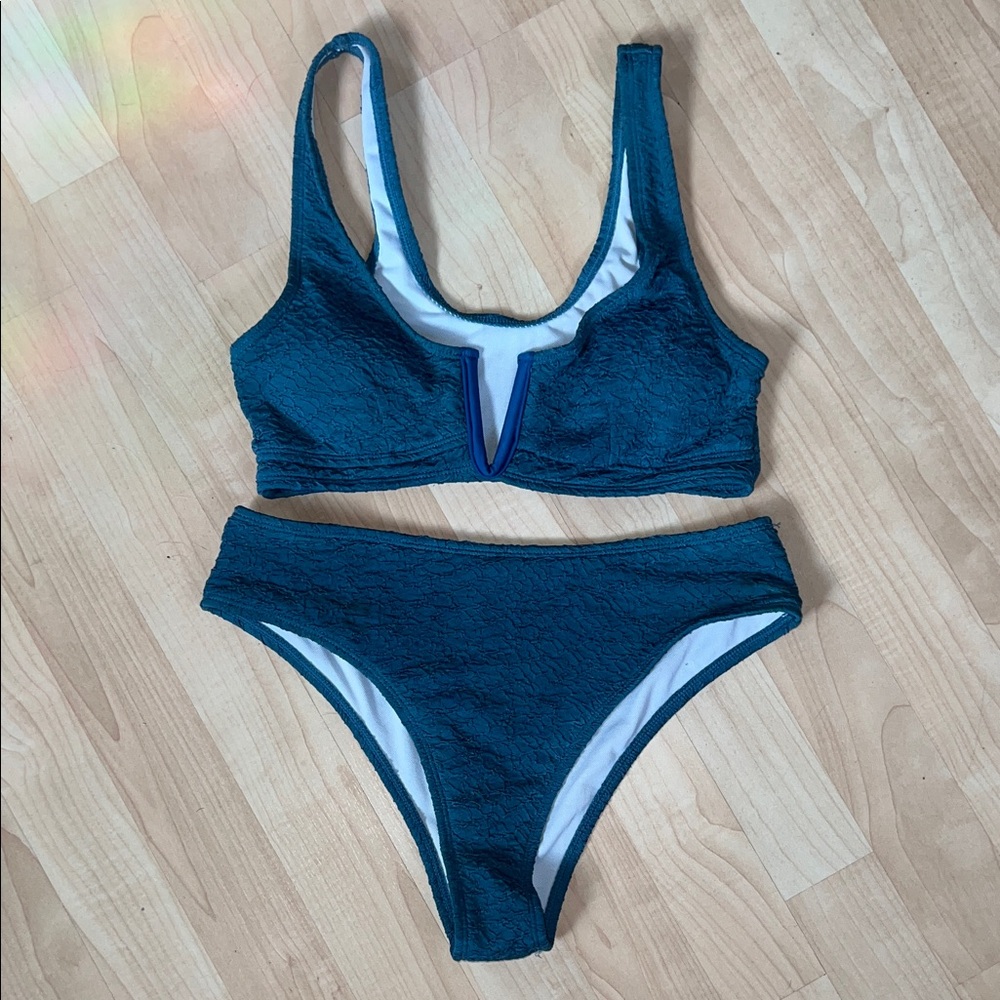 Cupshe Deep Blue Bikini Set